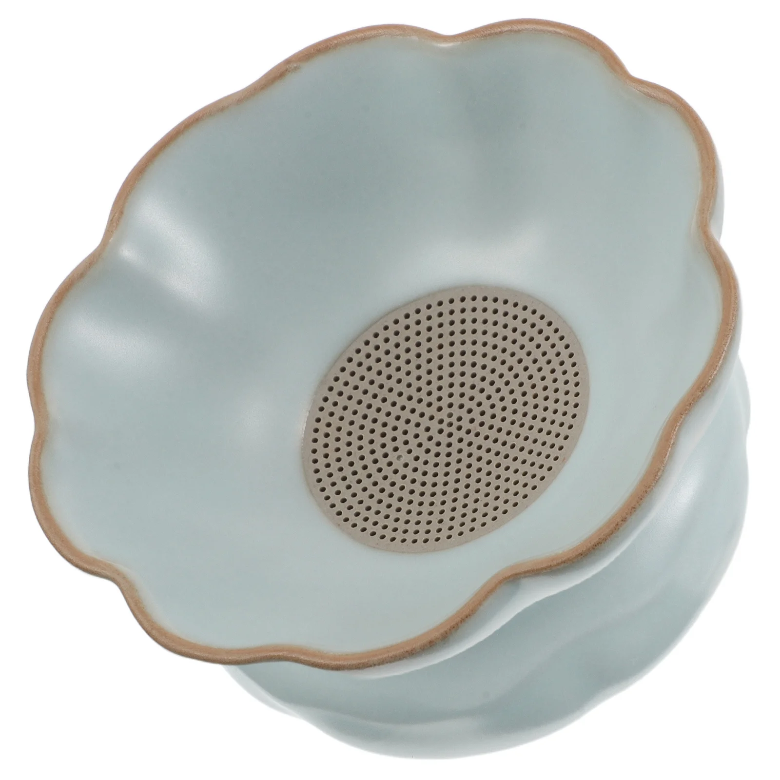 

Ceramic Tea Leaf Strainer with Stand - Vintage Style Teapot Sieve for Loose Leaf Infusion - Decorative Tea Drainer for Office