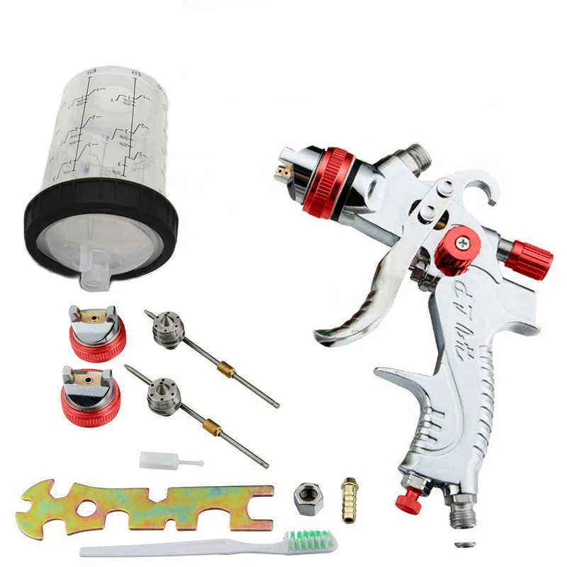 Sicopro High Quality HVLP Pneumatic Spray Gun with 1.4 1.7 2.0 MM Size 3 Nozzles Automotive Sprayer