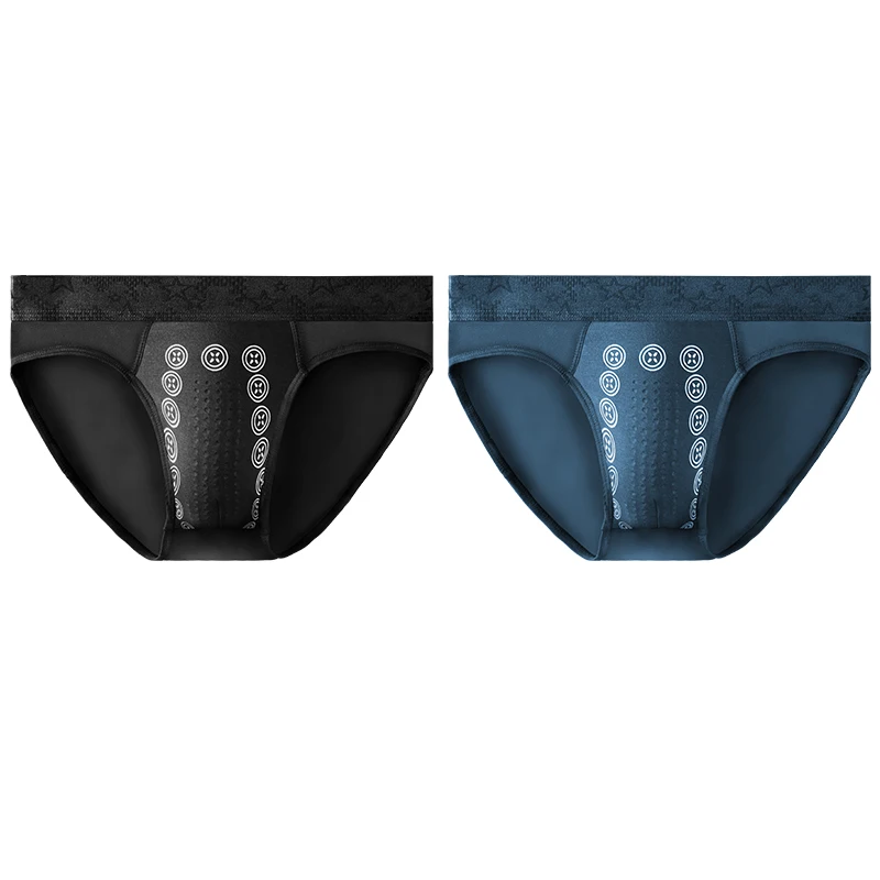 

2PCS Men's summer thin triangle pants, negative ion antibacterial, comfortable, breathable, low-waisted short underpants