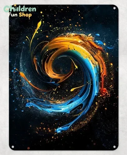 Abstract Paint Swirl Splatter Metal Poster Wall Sign Cave Shed Bedroom Kitchen --Tin Sign