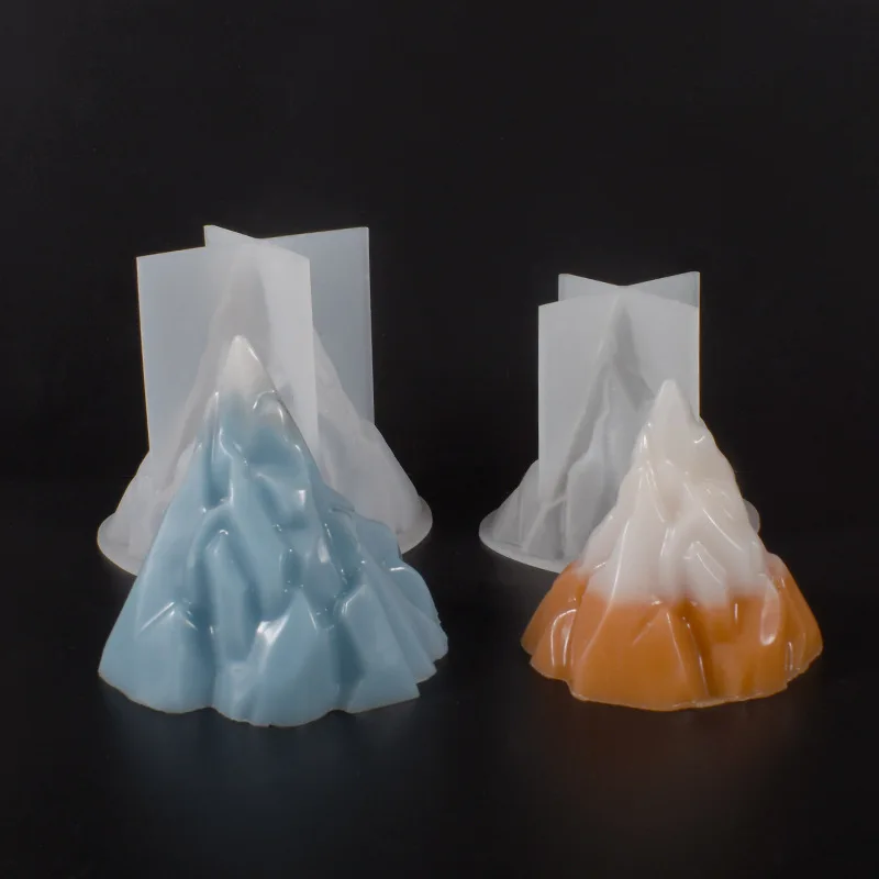 New Mould Snow Mountain Candle Molds Iceberg Volcano Mount Fuji Rock Ornament Gypsum Mirror Ice Tray Christmas Silicone Mold