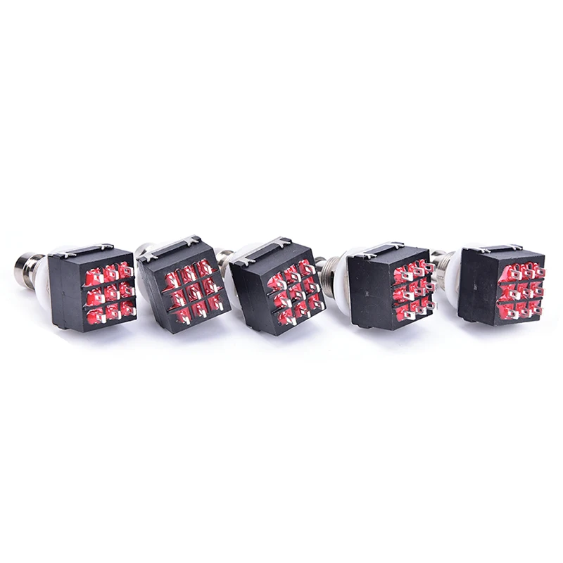 5 pcs 3PDT 9-Pin Guitar Effects Stomp Switch Pedal Box Foot Metal True Bypass