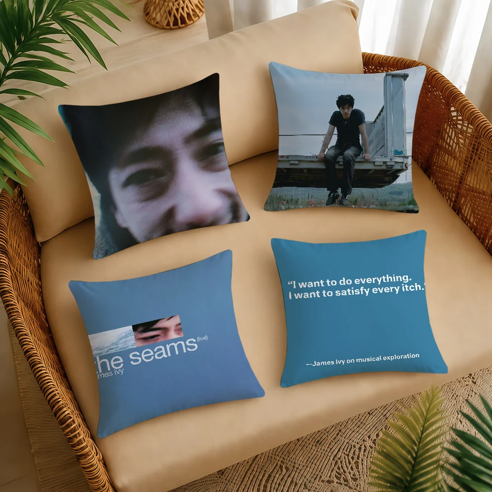 James Ivy The Seams Cushion Cover Square Decorative Throw Pillow Case Sofa Bed Living Room Anniversary Gifts