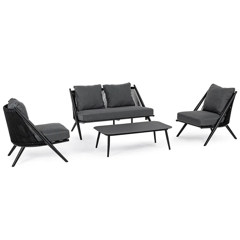 

Outdoor sofa courtyard furniture open-air waterproof sunscreen hotel villa garden chair leisure rattan three-piece combination