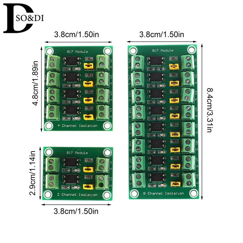 Фотоэлектрическая Изолированная плата PC817 2/4/8, адаптер преобразователя Напряжения, модуль драйвера 3,6-30 в