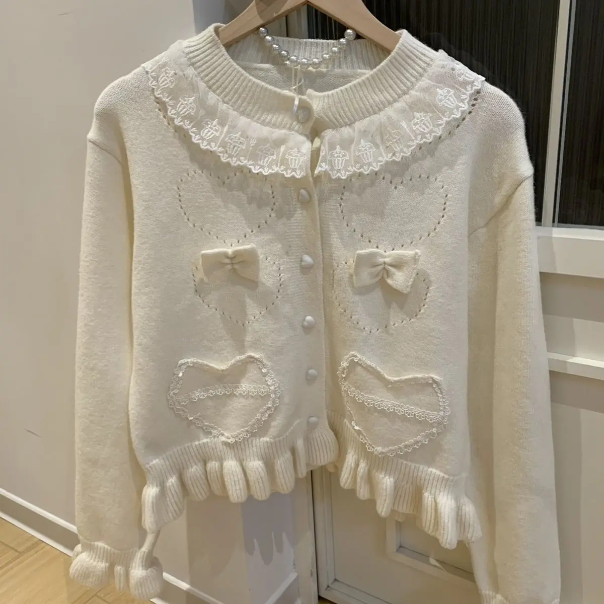 2026 حار الفتيات Kawaii الحلو لوليتا نمط الصلبة محبوك سترة Y2k سترة امرأة الكورية موضة اليابانية بلوزات أنيقة غير رسمية #4