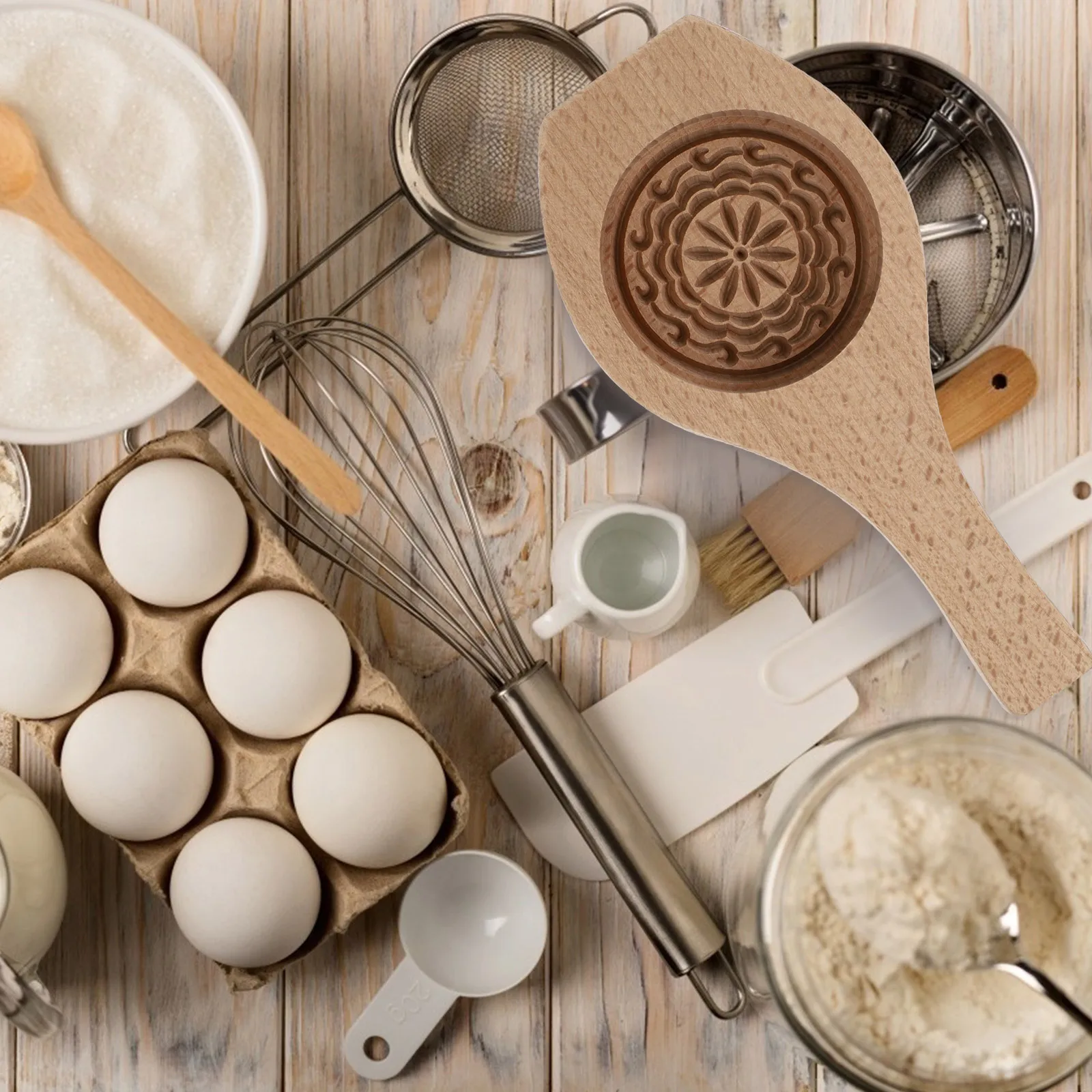 

1Pcs Natural Wood Mooncake Mold Reusable Baking Tool for Homemade Moon Cakes Delicious Pastry Making Kitchen Utensil Gift Idea