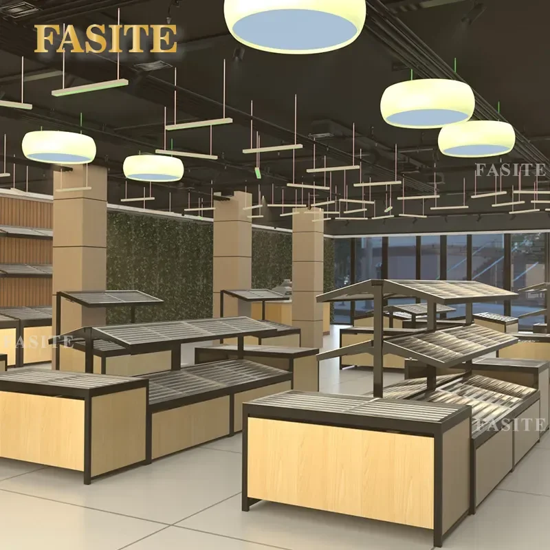 For Stainless Steel Fruit and Vegetable Display Rack Separate Fresh Produce Storage Shelf Durable Kitchen Grocery Store