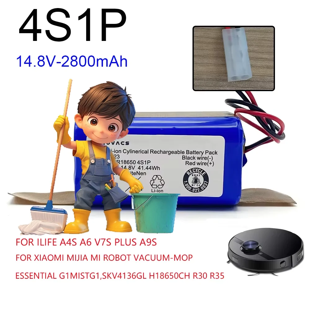 

14.8V 2800mAh RS-RT900866 Rowenta Tefal Explorer Series 20 40 60 Robot Vacuum Cleaner Lithium ion Battery Side Brush Accessories