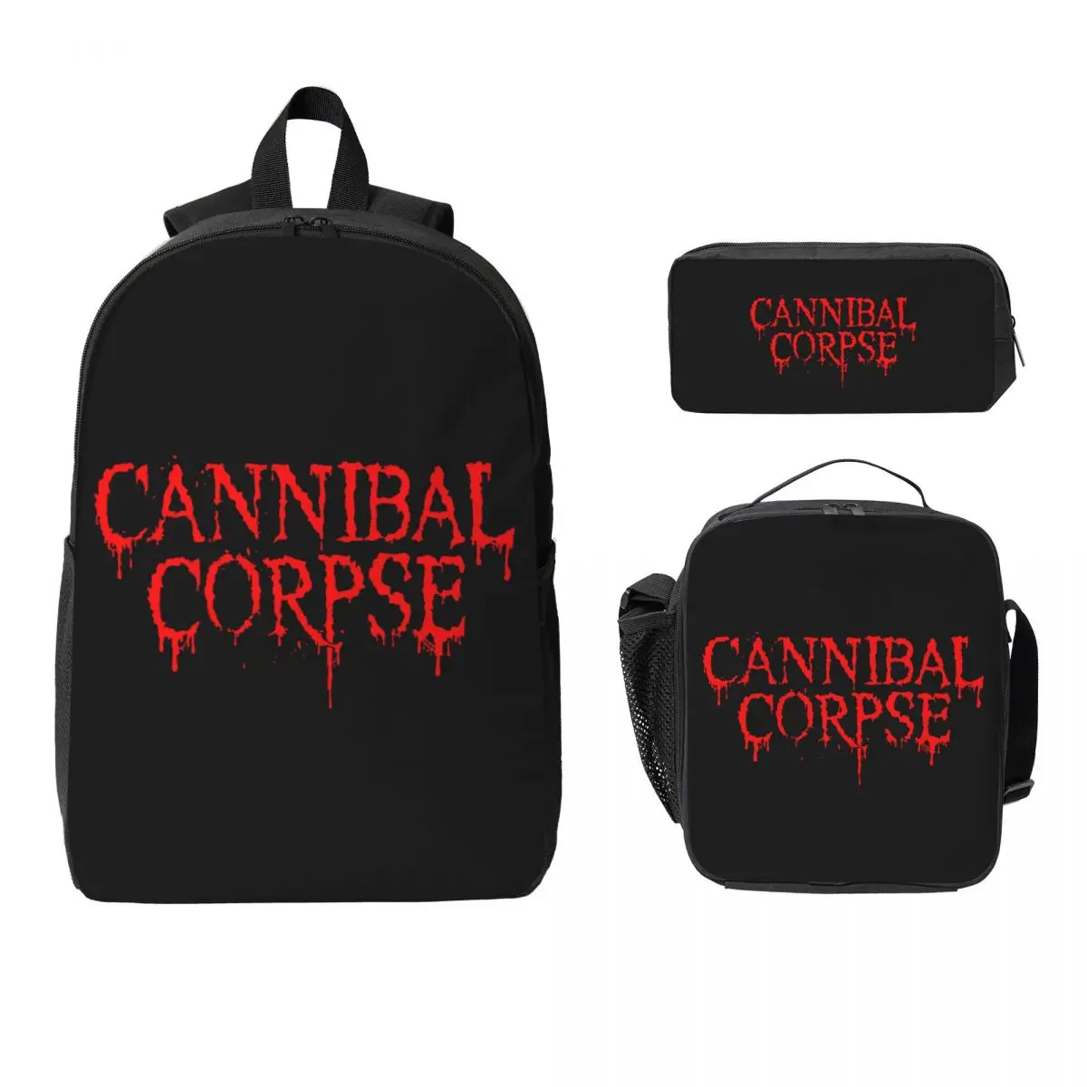 

Cannibal Corpse Metal Skateboard Backpack Student Boy Girls BookBag School Bag Shoulder Bags 3ps Insulated Lunch Bag Pencil Case