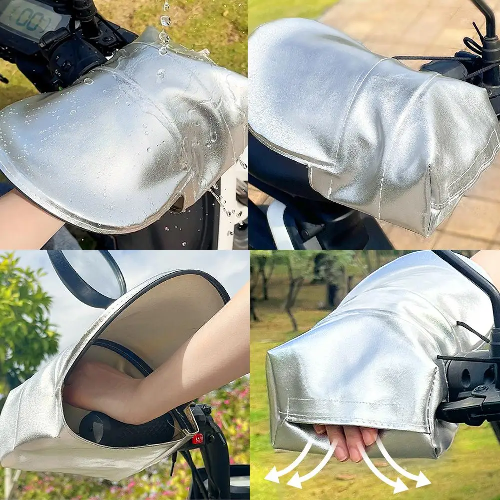 1Pair Electric car handlebar cover motorcycle battery sunscreen cover shading gloves heat guard summer handle car hand A8H5