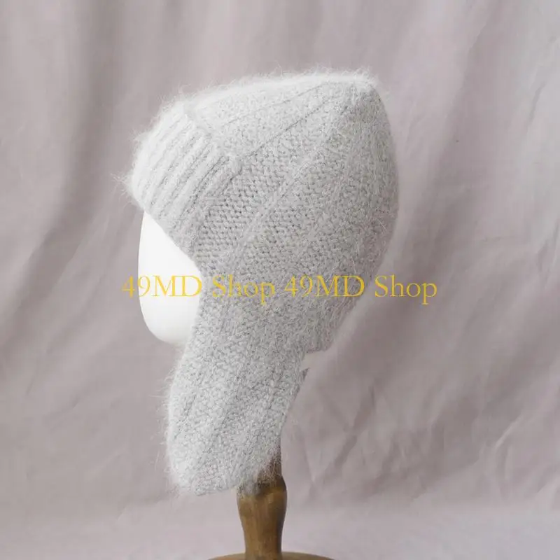 49MD Adorable Faux Furs Fashion Winter Cap Multipurpose Windproof Ear Flap Unisex Cold Climate Accessory for Outdoor