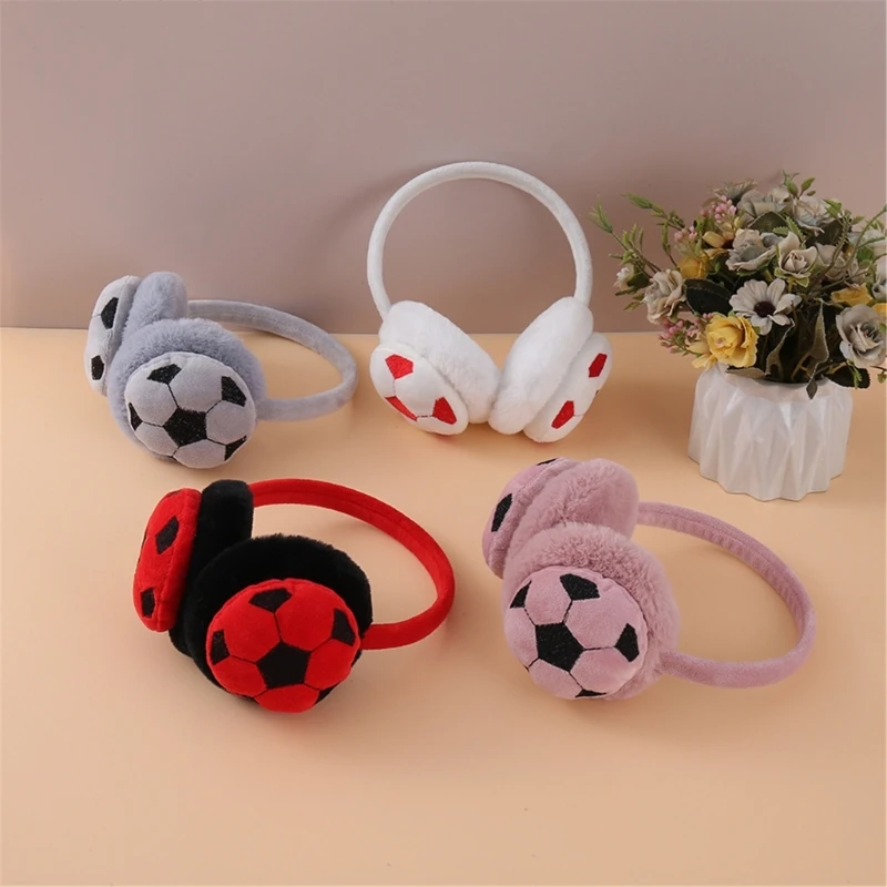 Unisex Soccer Ear Covers Plush Cold Weather Earmuffs Fashionable Ear Muffs for Winter Activity