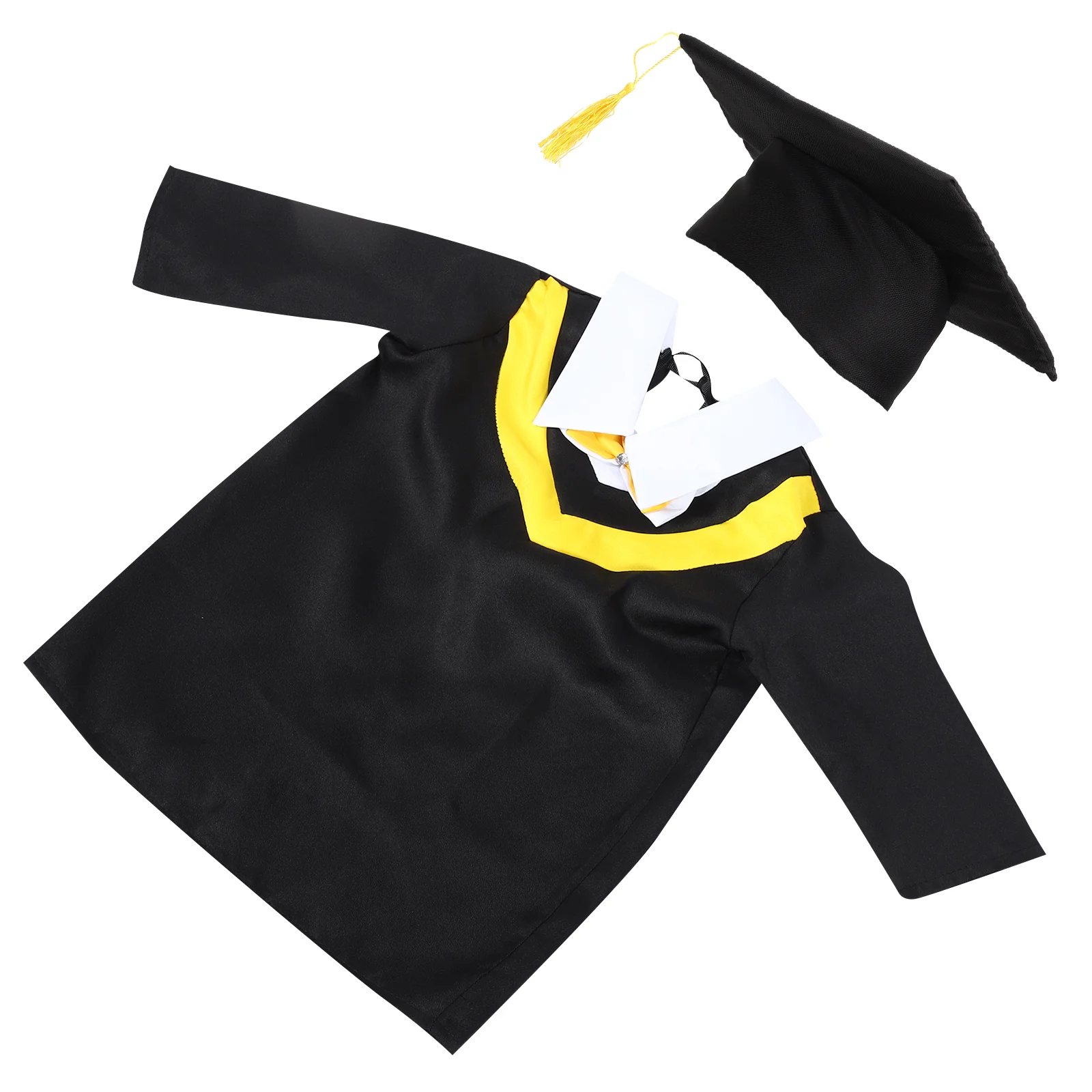 

Graduation Dress Preschool Outfit Lovely Gown Cap Children Baby Bonnet Hat Academic Set Kids