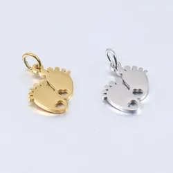 DOOYIO 5pcs/Lot 19mm Fashion Fat Foot Stainless Steel Pendant Women DIY Charms Jewelry Trinket Accessories Necklace Bracelet