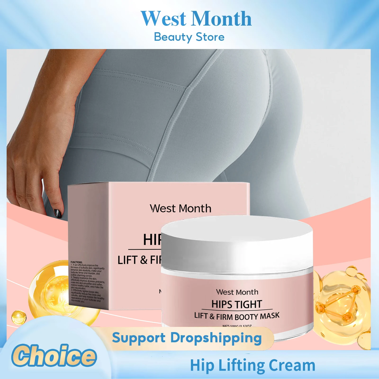 Hip Lifting Cream Prevent Sagging Increase Elasticity Reduce Fine Lines Firming Deep Moisturizing Improve Rough Hip Care Cream