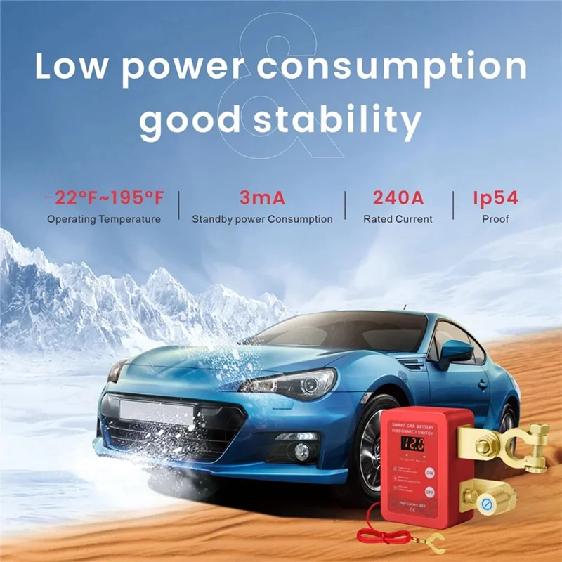WORTHOWN-Car Kill Switch Interruttore di disconnessione automatica della batteria 240A 12V Interruttore di spegnimento automatico per auto