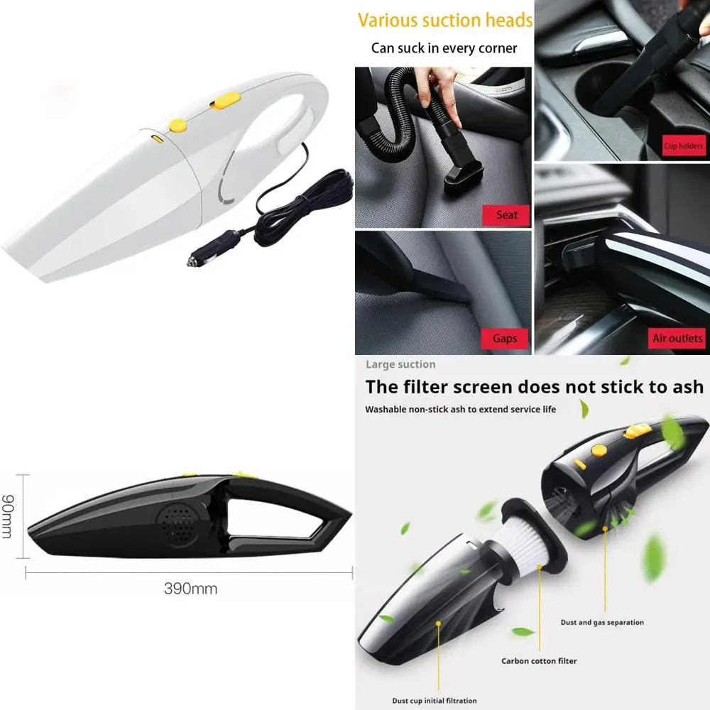 مكنسة كهربائية محمولة للسيارة مع شفط قوي لنماذج سيارات الدفع الرباعي 2015-2020، فلتر طويل الأمد للتنظيف العميق