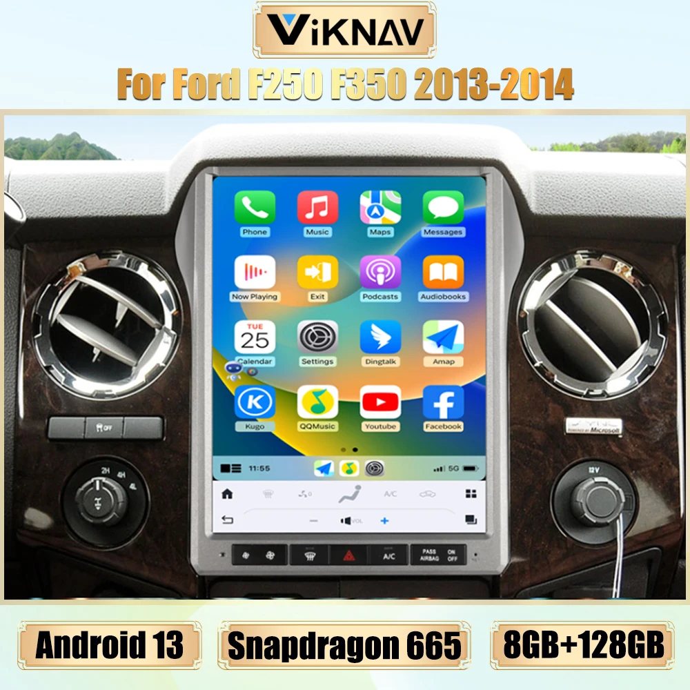 

128GB Android13 Car Radio For Ford F250 F350 2013-2014 Carplay GPS Navigation Multimedia Player 12.1 Inch Touch Screen Head Unit