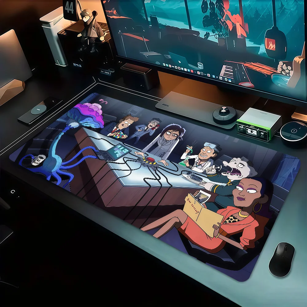 Cartoon I-Inside Job Mouse Pad Large Non-slip Lockedge Desktop Computer Desk Mat Keyboard Writing MousePad Office Gamer Student