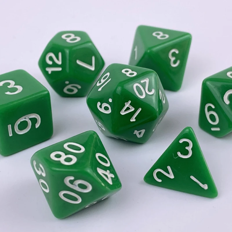 7Pcs/set New Acrylic Dice Board Game Entertainment DND Polyhedral Dice Solid Color Series