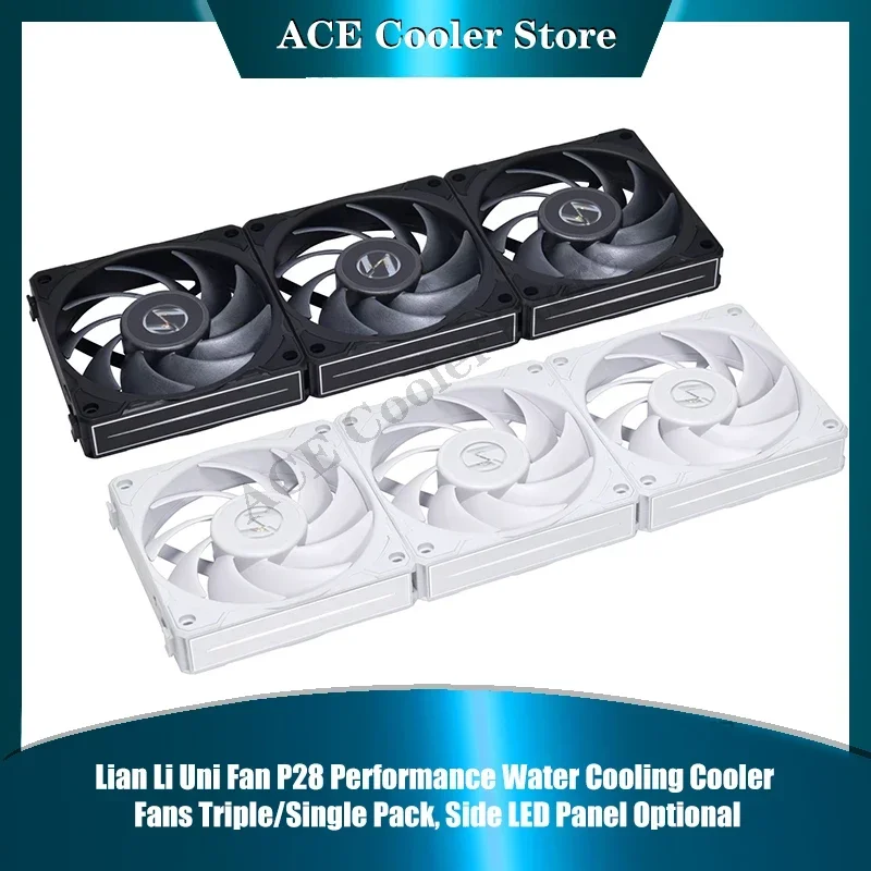 Lian Li P28 Uni Fan Performance Water Cooling Cooler Fans Triple/Single Pack, Side LED Panel Optional