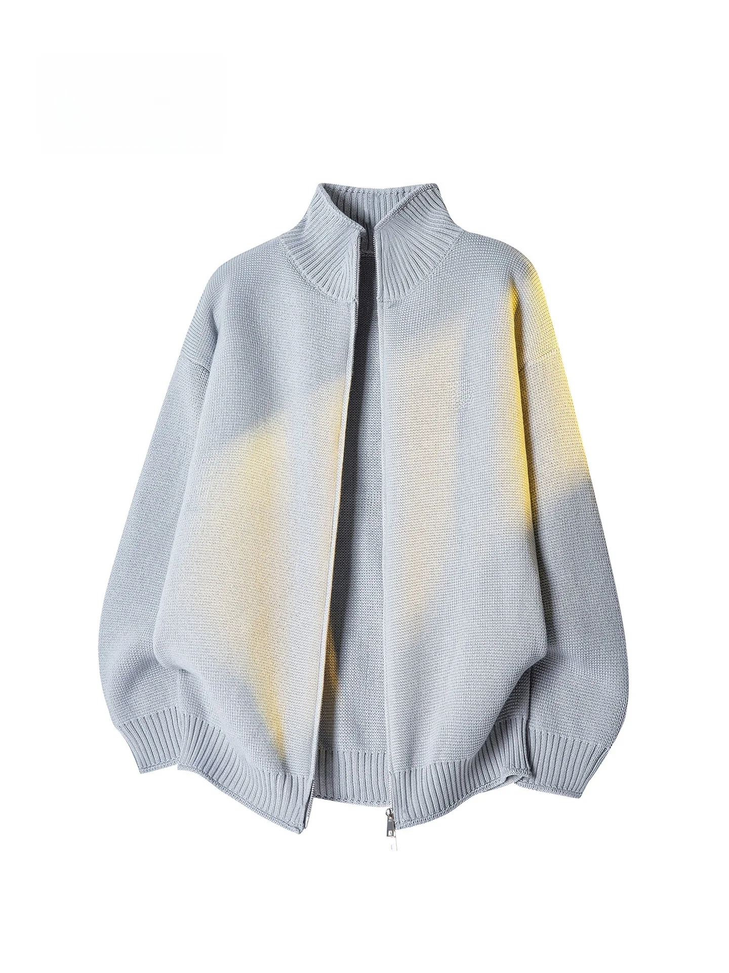 

Play Hei Knitted Open Cardigan Loose Fit Stand Collar Casual Versatile Outerwear for Men And Women in Pure Colors