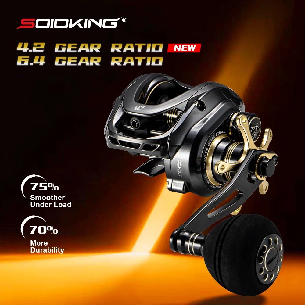 soloking-gka300-power-handle-baitcasting-reel-64-gear-ratio-9kg-drag-for-sea-fishing-reel-deep-spool-fishing-reel