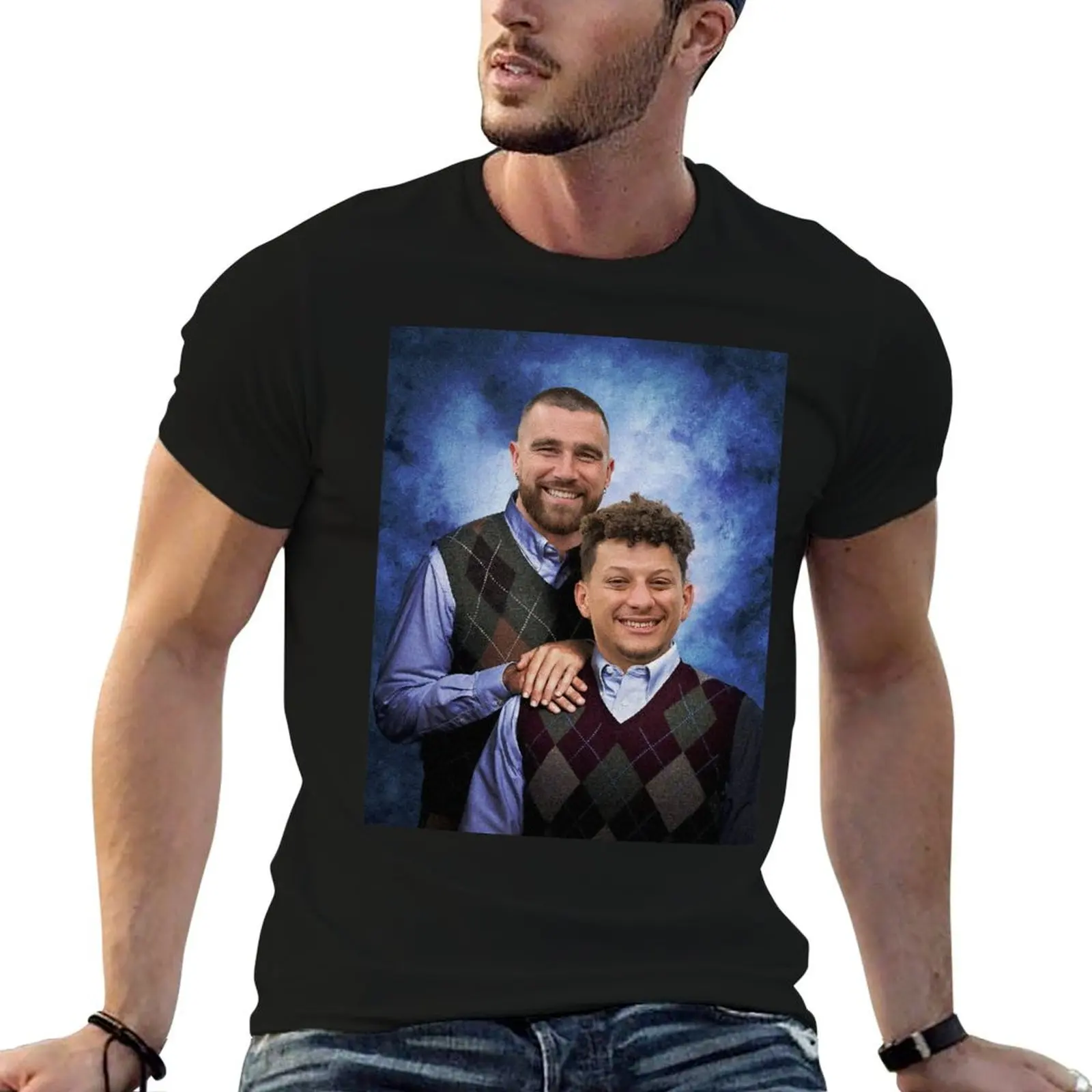 

Kelce and Mahomes Stepbrothers T-Shirt man t shirt heavy cotton t shirts for man cotton funny man t shirt luxury T-Shirt