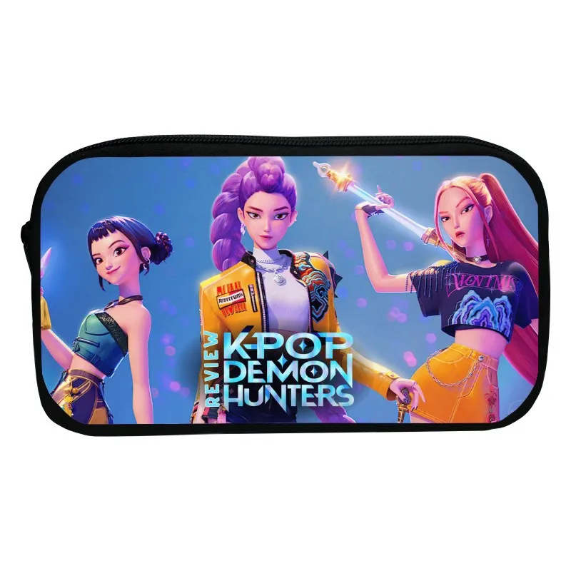 Neue Hunter Kpop Student Bleistift Fall Große Tuch Tasche Für Mädchen Büro Schule Stift Tasche Cartoon Dämon Bleistift Box Stift Halter Fall