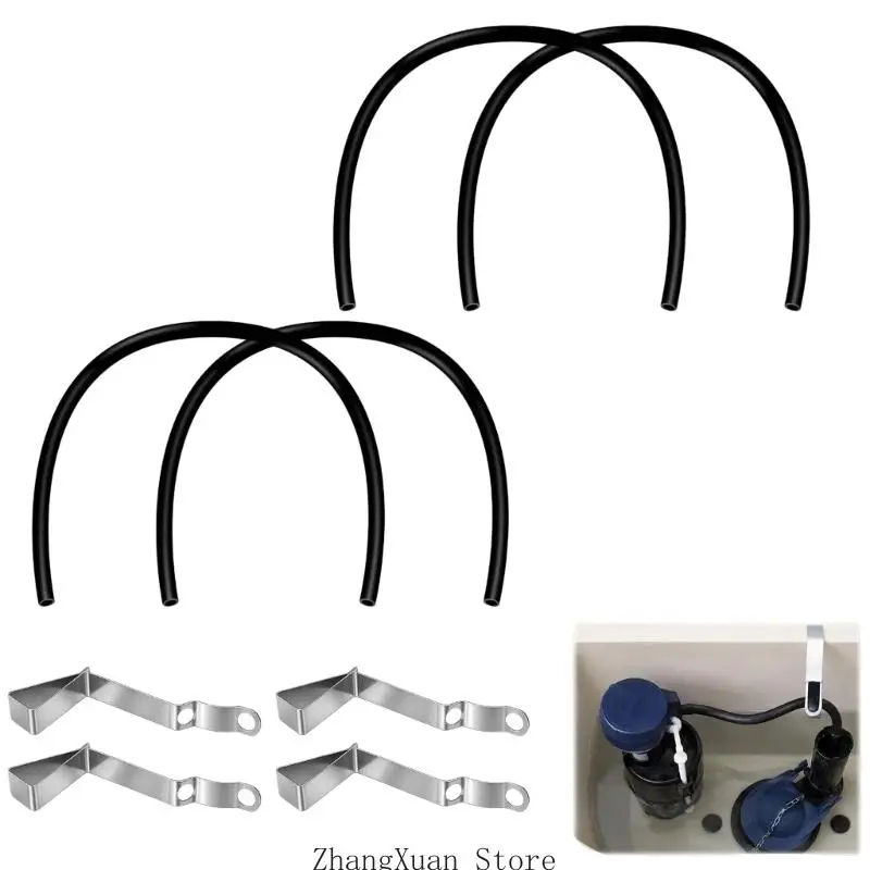 WC-Reparatur-Nachfüllschlauch-Clip-Set mit 2 EPDM-Schläuchen, 5 mm Innendurchmesser, 8 mm Außendurchmesser für – Detail 7