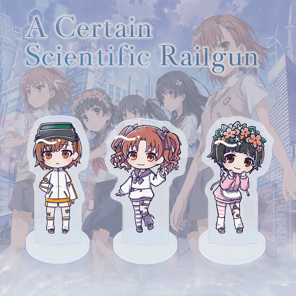 A Certain Scientific Railgun Misaka Imouto 10cm Acrylic Stand Keychain Chibi White Training Suit Visor Desk Ornament Figure