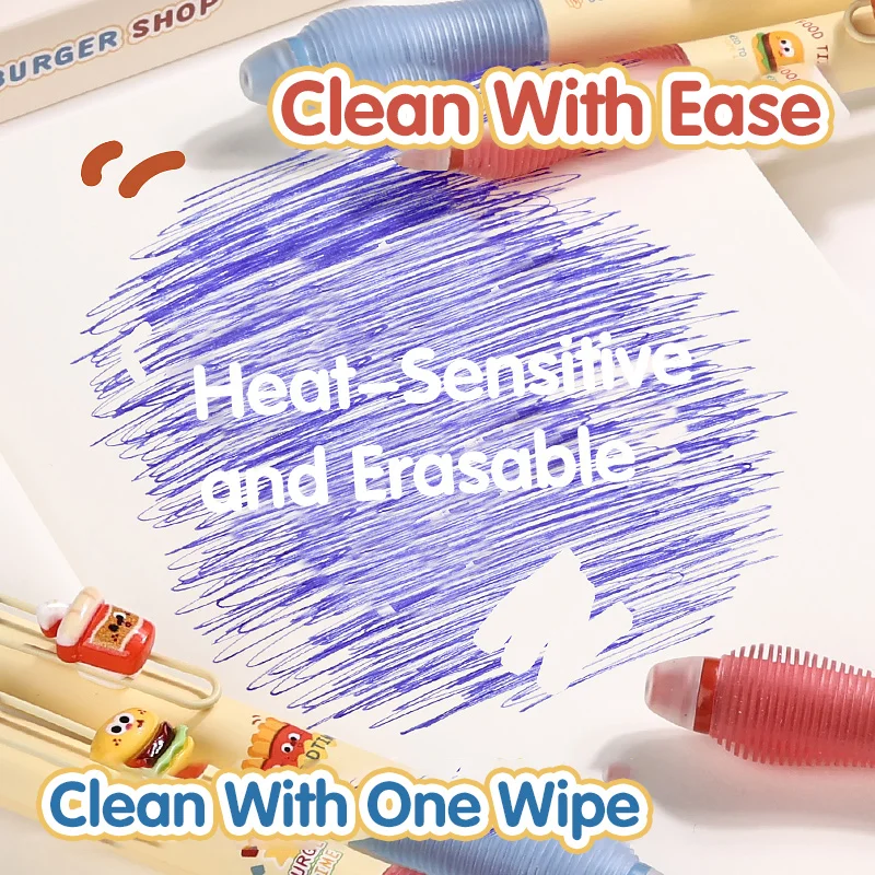 قلم حبر جاف قابل للغسل ، قلم محايد لطلاب المدارس الابتدائية ، ممارسة الكتابة ، سهل الاحتكاك ، قابل للمسح ، 4 روض #4