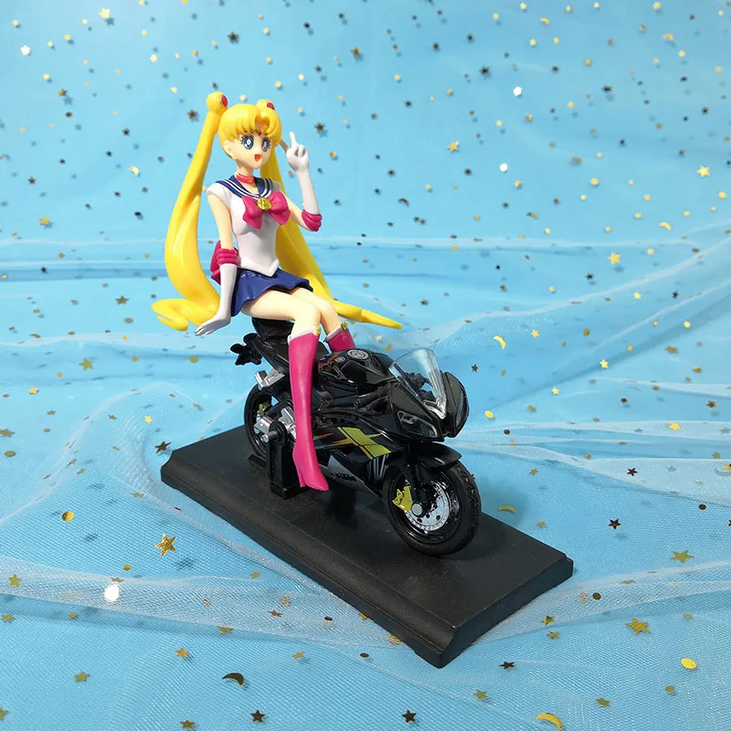 Anime Sailor Moon Car Accessories Collection PVC Doll Sailor Mars Jupiter Mercury Venus Figures Model Toys Gifts