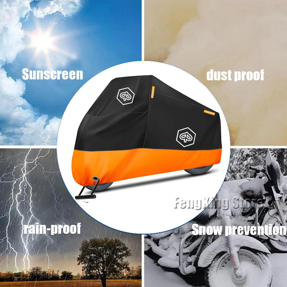 ل بياجيو ليبرتي 125 MP3 500 ميدلي بيفرلي 300 ZIP50 X7 غطاء دراجة نارية مقاوم للماء في الهواء الطلق سكوتر UV حامي غطاء للمطر #4