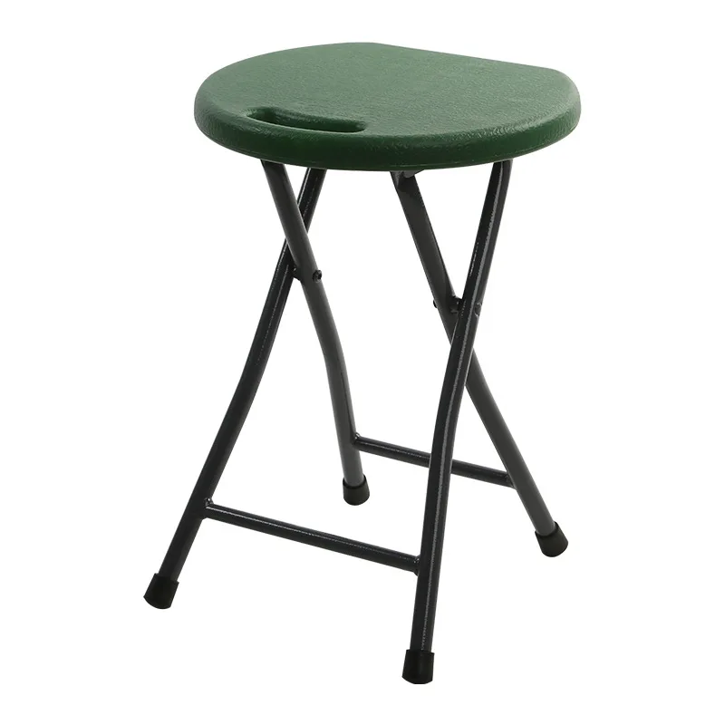 Foldable Stool Small Circular Stool Outdoor Simple  Plastic Stool Household Space Saving High Stool Portable Chair