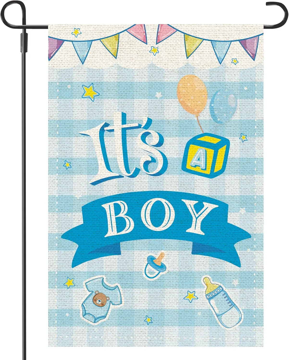 It;s A Boy Garden Flag,Welcome Baby Boy Sign - Birthday Party Decorations Garden Flag Happy Birthday Garden Flag Yard Decor,Burl