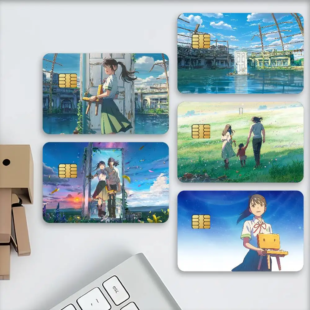 Movie S-Suzume Credit Card Stickers Skin For Bank Debit Decorative Protection Scratch-resistant Gift 4PCS