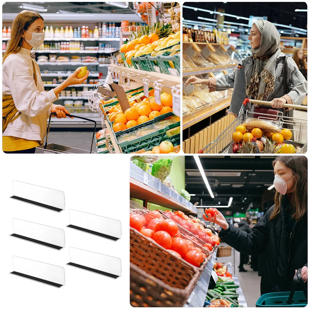 

5pcs Shelf Dividers 30x4x6cm Magnetic Store Separators Snacks Commodity Clapboards Supermarket ganization Storage Racks Long