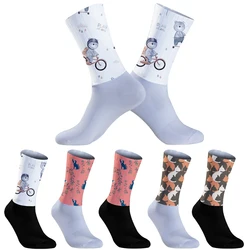 2024 New Non-slip silicone professional race aero sports bike running socks cycling socks summer cool breathable socks