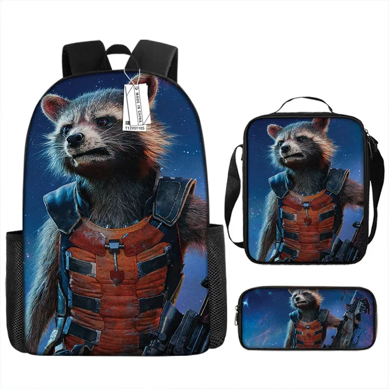 

Рюкзак CyRocket Raccoon, школьный рюкзак, сумка для обеда, пенал, набор, подарок для детей, студентов