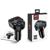 G32 Type C Dual USB LED MP3 Car Bluetooth FM Hands-Free Bluetooth-compaitable 5.0 Transmitter 3.1A QC 3.0 PD Car Charger