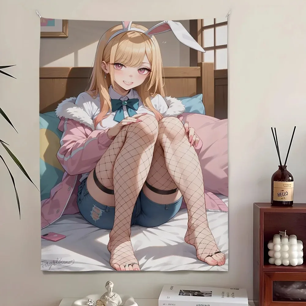Anime My D-Dress Kitagawa Marin Printed Tapestry Hippie Wall Hanging Living Room Home Dormitory Decoration Art Home Decoration