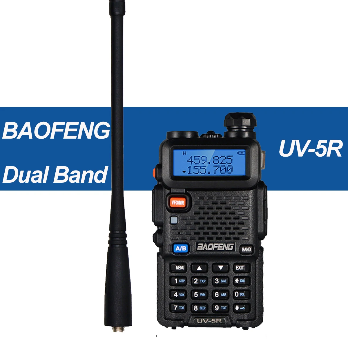 Imagem -05 - Baofeng-walkie Talkie Original 10 km Dual Band Rádio fm em Dois Sentidos Display Led 5w Alta Potência Atacado de Fábrica 1pc