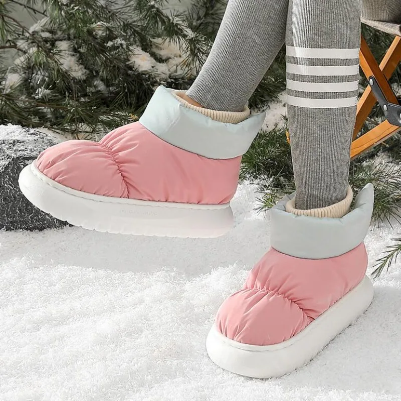 Snow Boots for Women 2023 Winter Warm Down Outdoor Waterproof Cotton Shoes Comfortable Soft Sole Thick Heels Female Ankle Boot