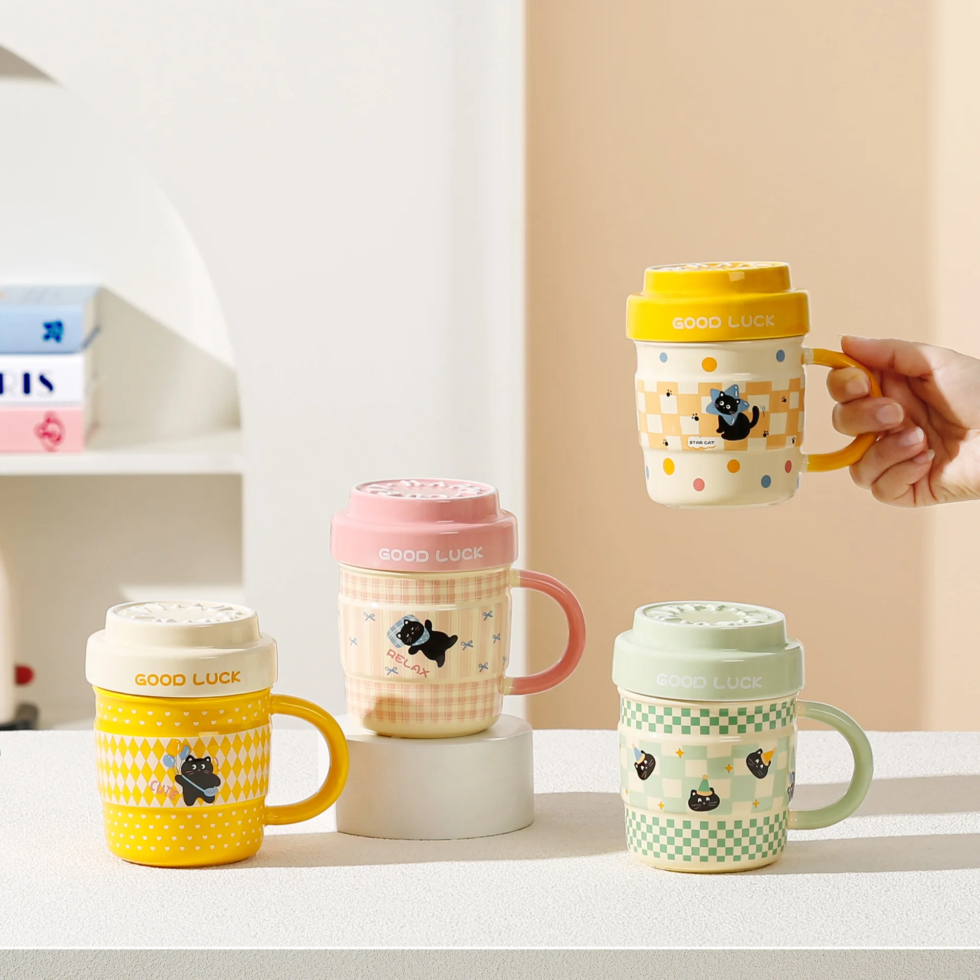 Cartoon Cat Ceramic Mug Cerami - Coffee Tea Friends review and price