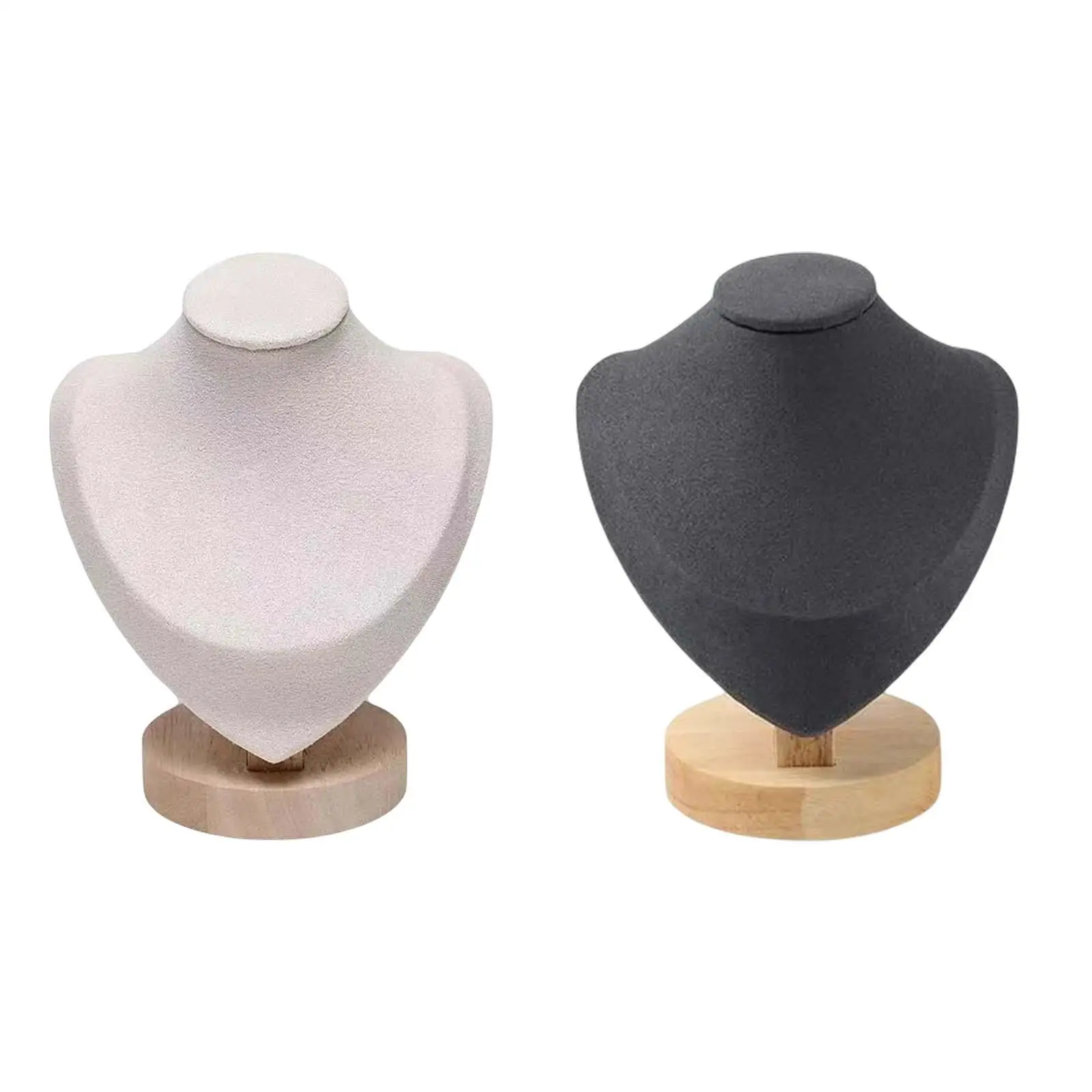 

Jewelry Bust with Wooden Base Display Holder Stand Display Necklace Mannequin Model for Bedroom Retail Stores Countertop Shows