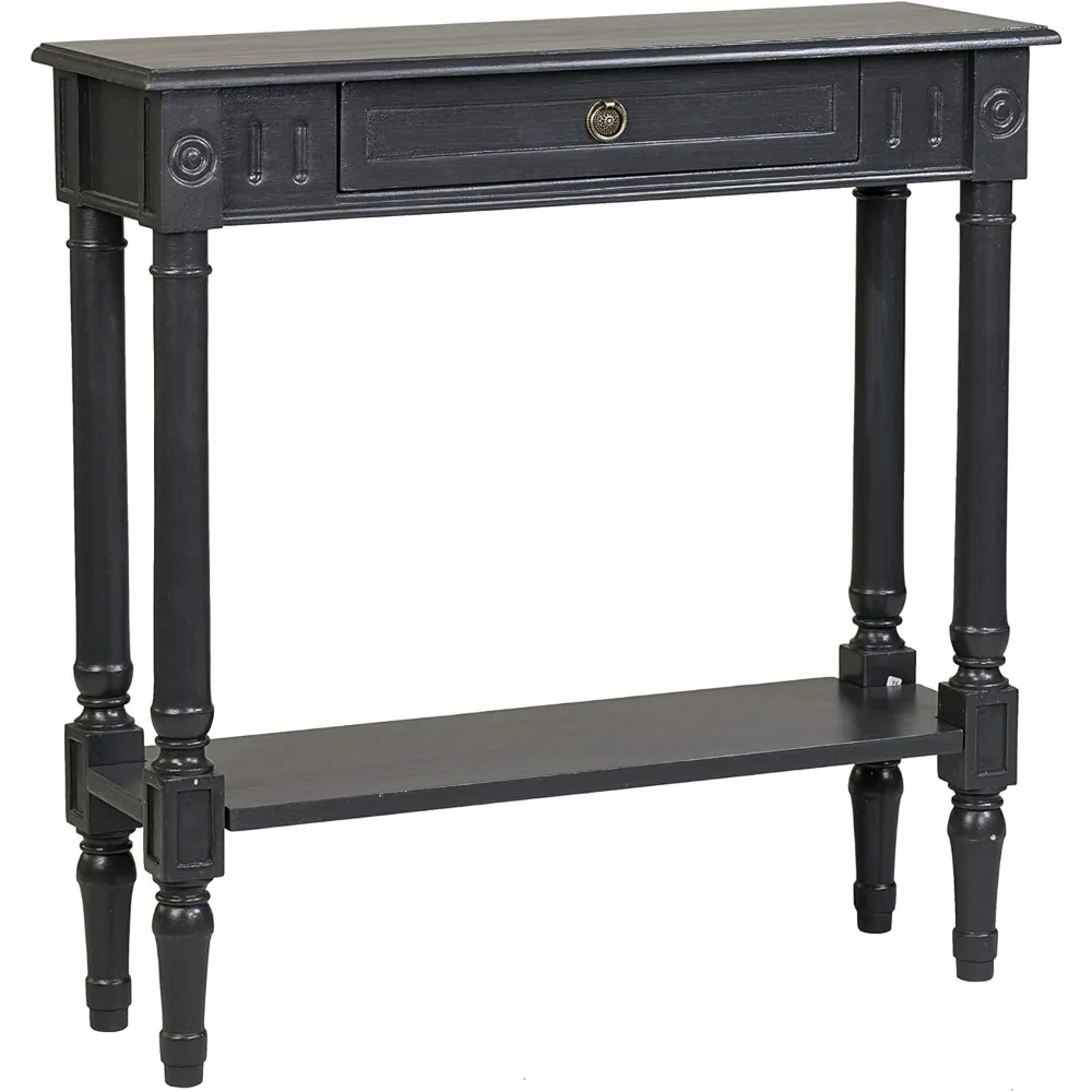 

Marisol Console Table - Slim 31.4-inch Black Entryway or Sofa Table with Drawer and Shelf