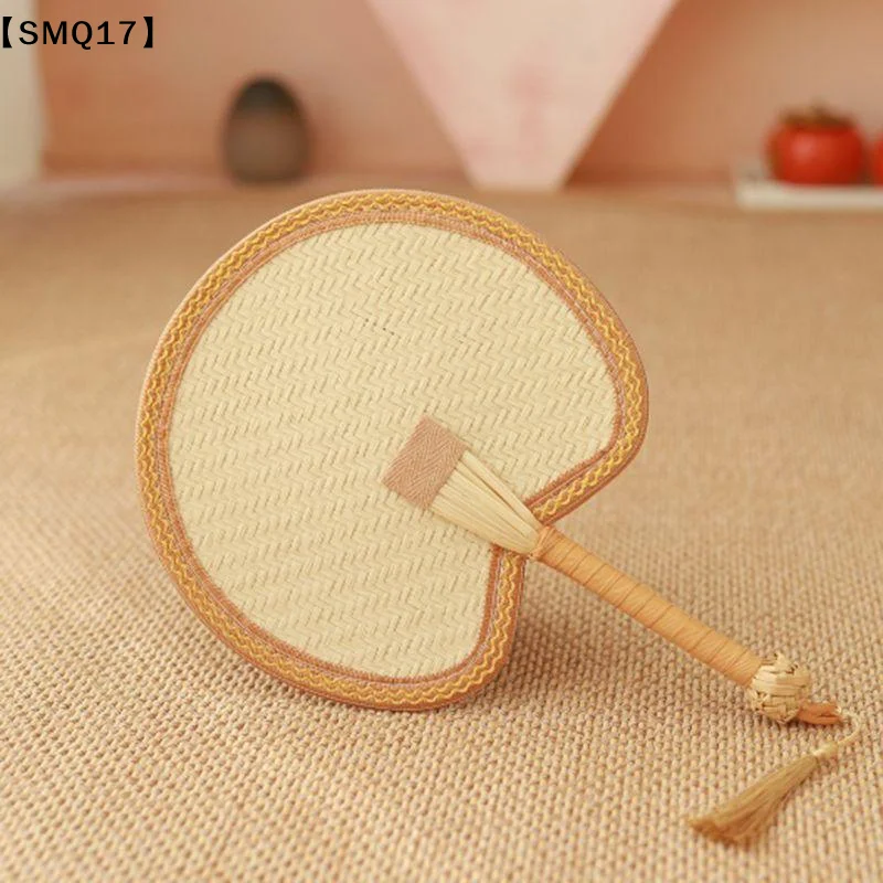 Handmade Natural Straw Palm Fan Woven Handheld Fan Portable Summer Cooling Fans For Party Wedding Camping Home Decoration【SMQ】