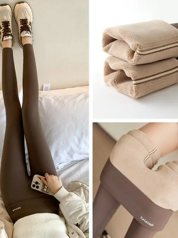 Pantaloni da yoga Thi foderati in Fce a vita alta Pantaloni a strati base da donna Capispalla autunnale Pantaloni caldi da arca di piccole dimensioni Camere